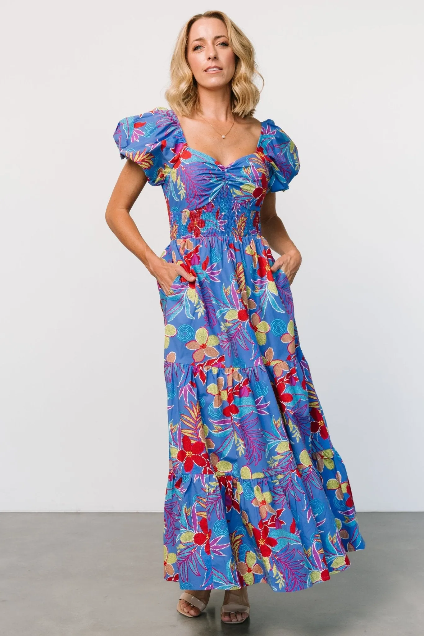 Melanie Maxi Dress | Blue Multi sold by Baltic Born product image thumbnail 4