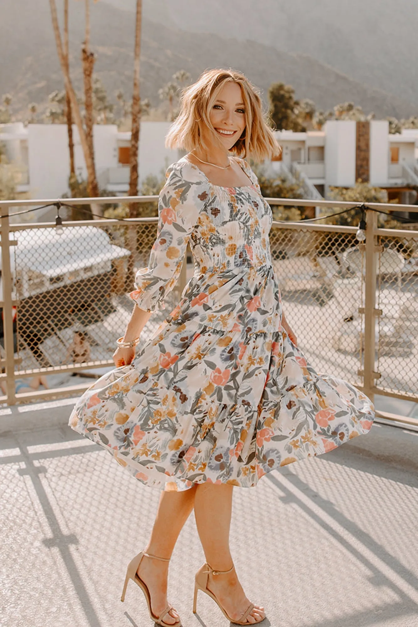 Marta Smocked Midi Dress | Multi Floral sold by Baltic Born product image thumbnail 4