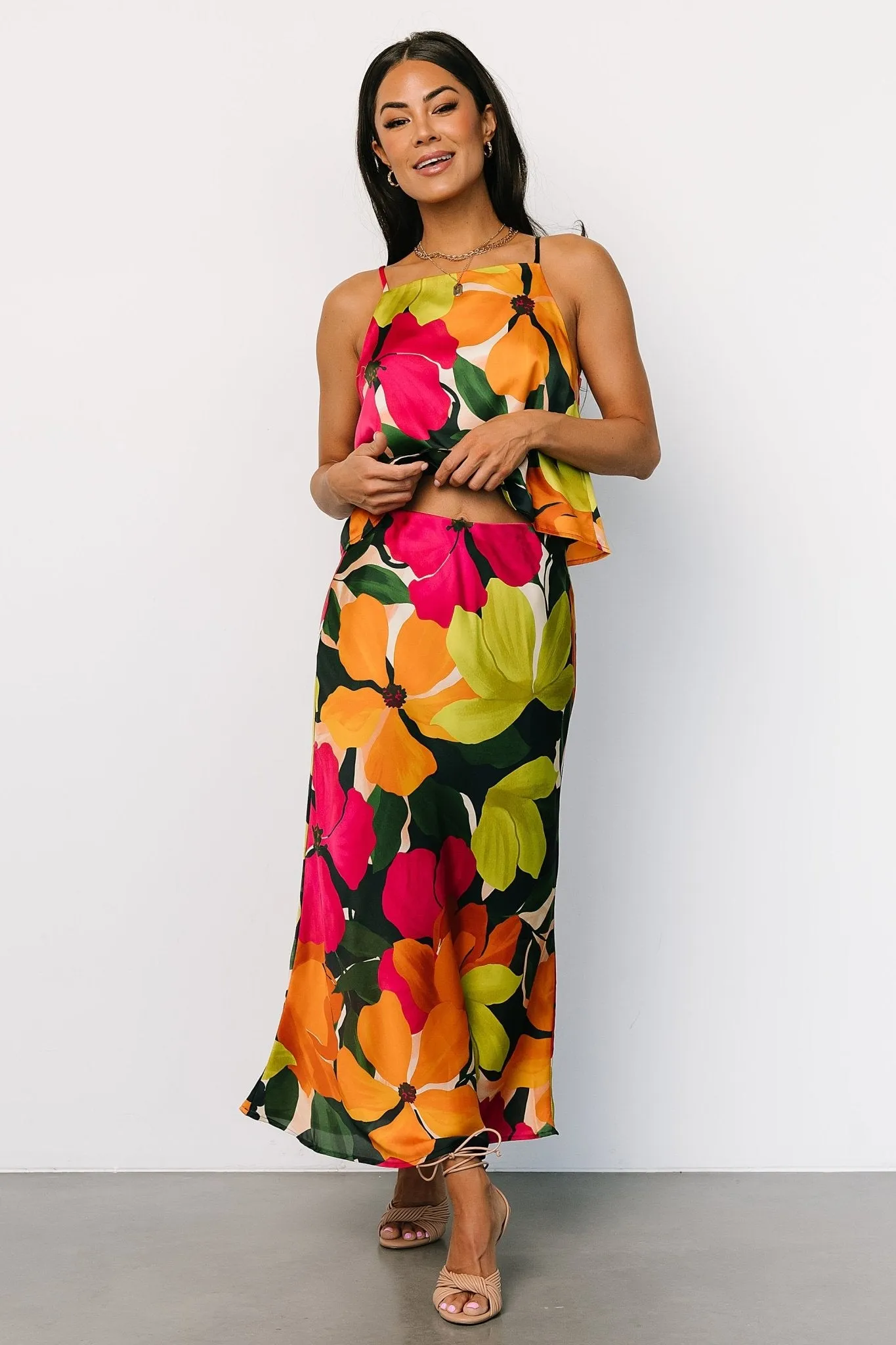 Leland Satin Skirt | Multi Floral sold by Baltic Born product image thumbnail 5