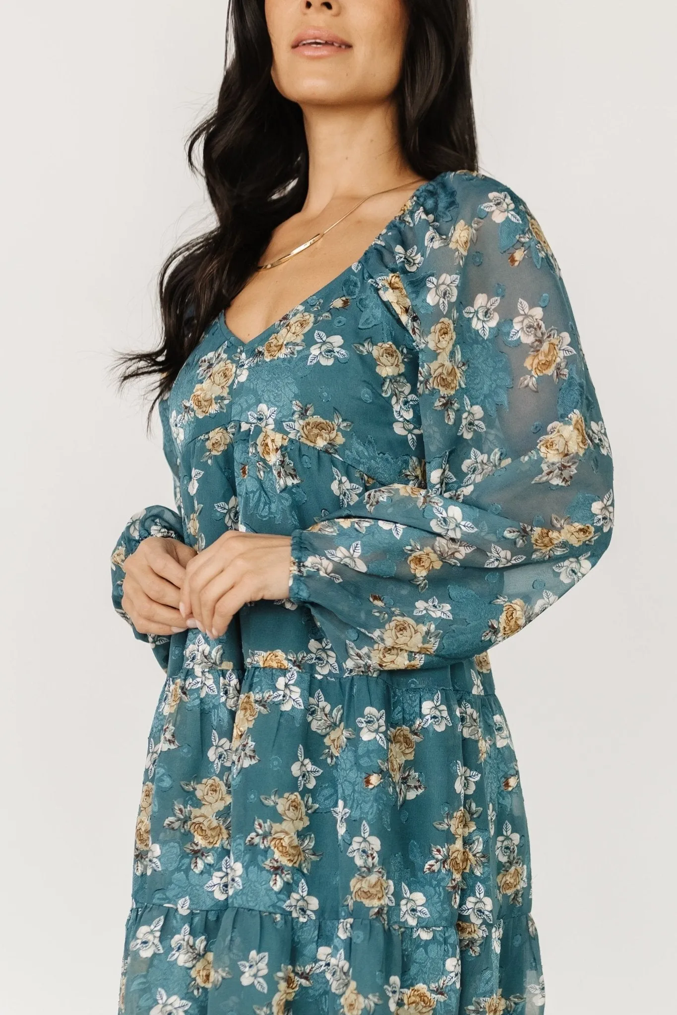 Lombard Tiered Dress | Blue + Gold sold by Baltic Born product image thumbnail 2