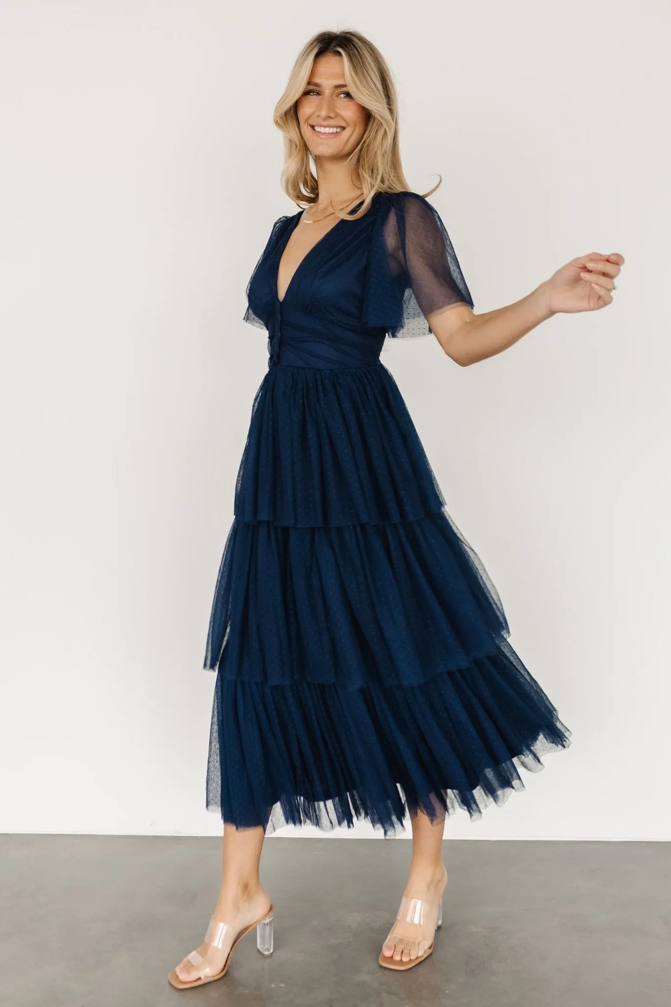 Starlet Tiered Maxi Dress | Midnight Blue sold by Baltic Born