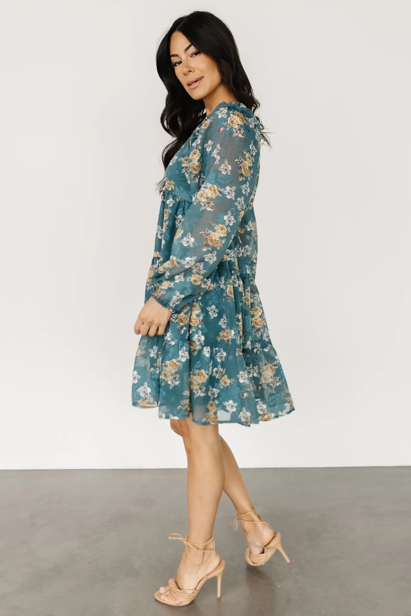 Lombard Tiered Dress | Blue + Gold sold by Baltic Born product image thumbnail 3