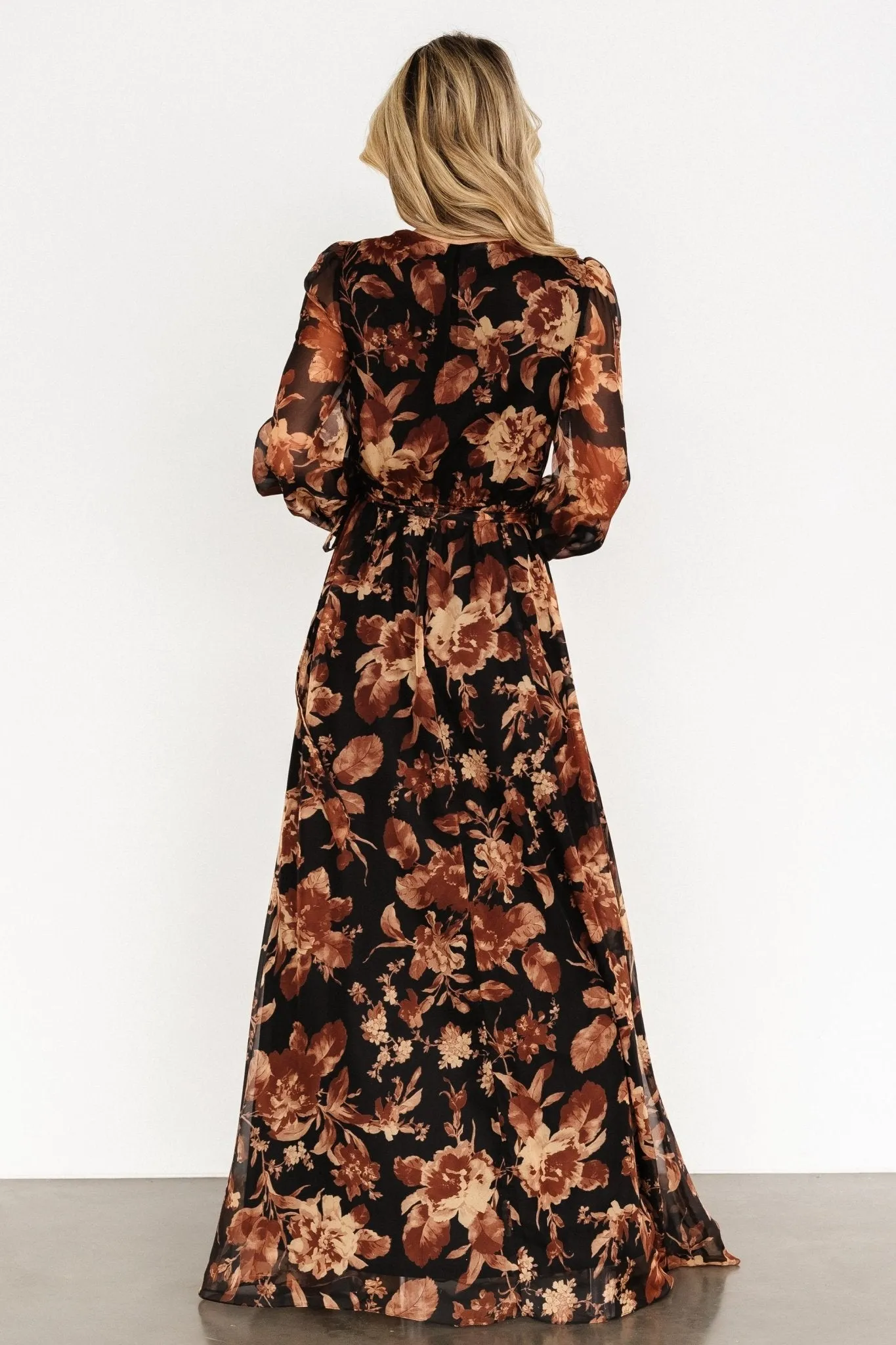 Maura Wrap Maxi Dress | Black Print sold by Baltic Born product image thumbnail 5