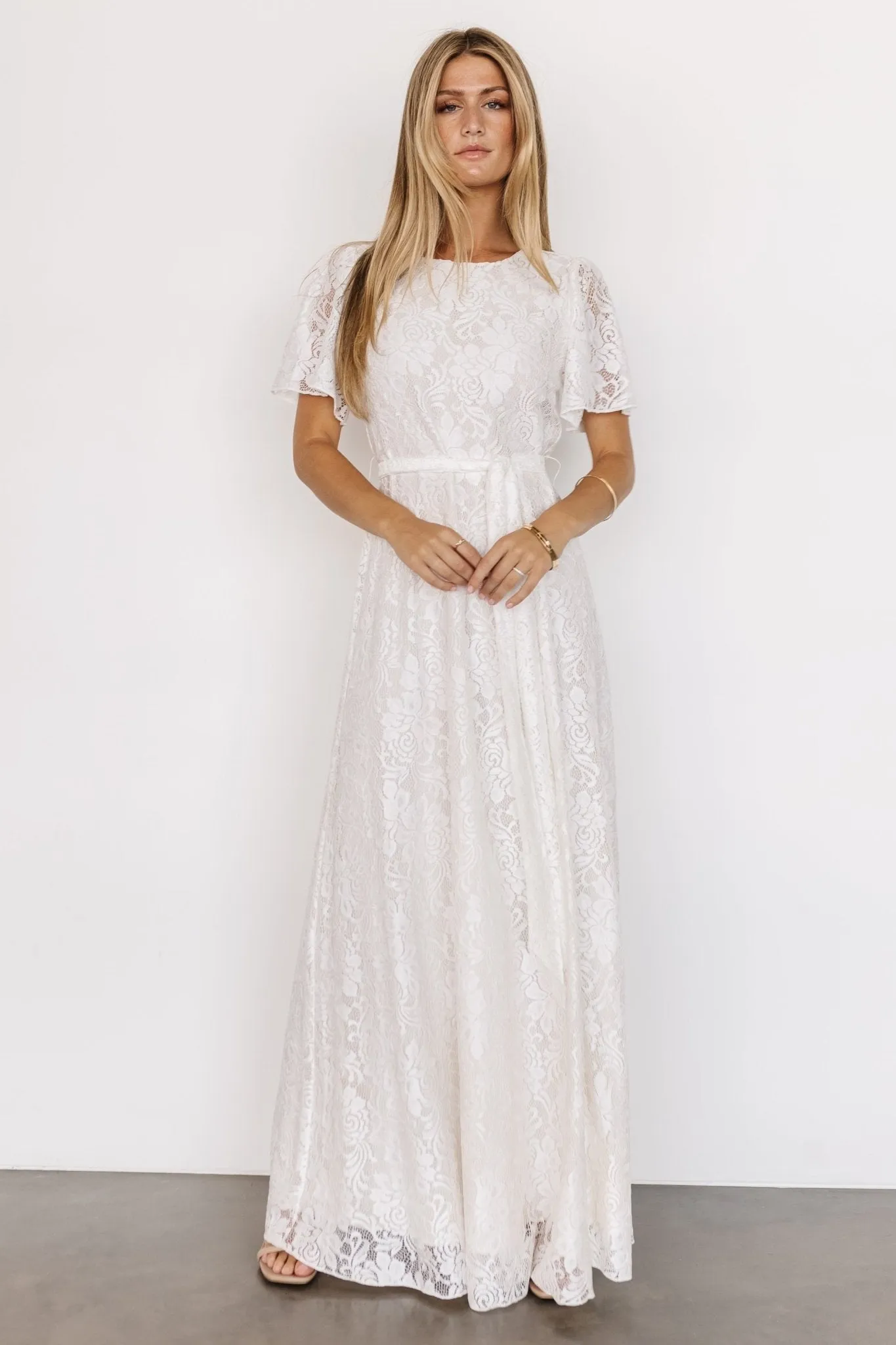 Claudia Lace Maxi Dress | Off White sold by Baltic Born