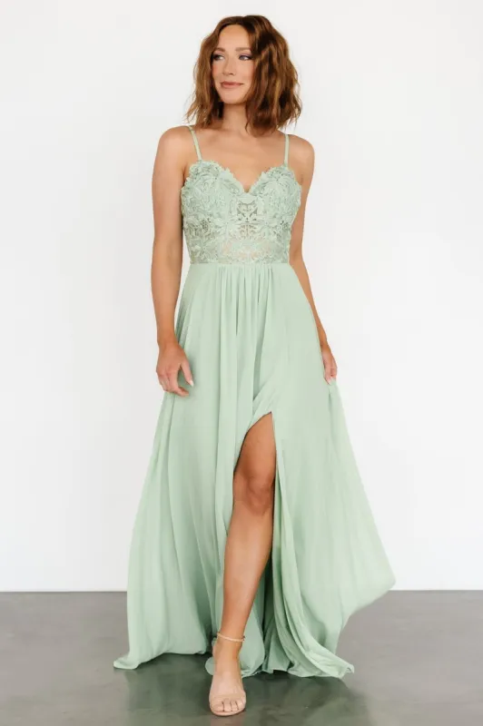 Samantha Lace Top Gown | Sage sold by Baltic Born
