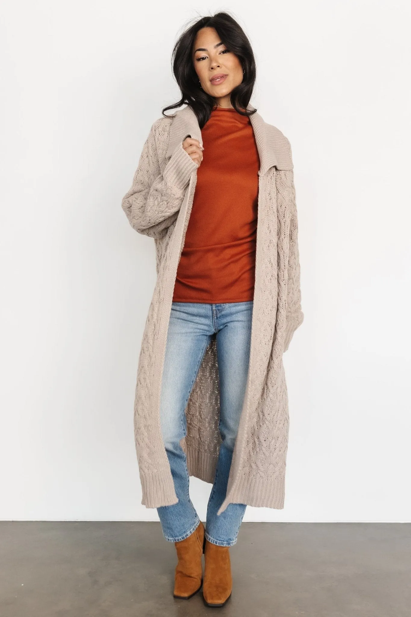 Oakley Long Cardigan | Oatmeal sold by Baltic Born product image thumbnail 3