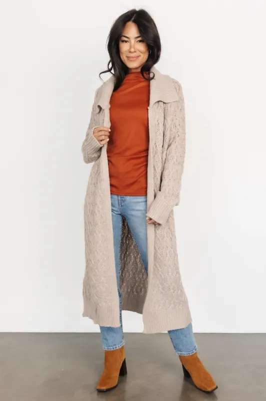 Oakley Long Cardigan | Oatmeal sold by Baltic Born