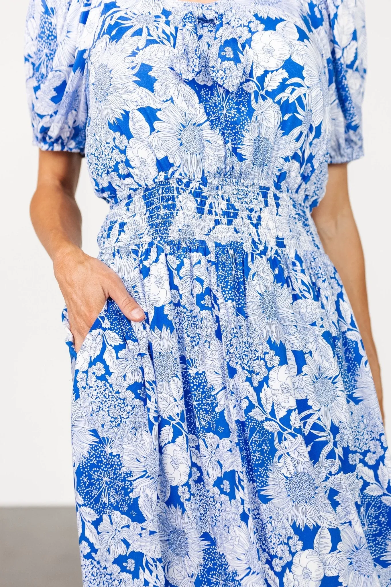 Devi Midi Dress | Blue + White sold by Baltic Born product image thumbnail 2