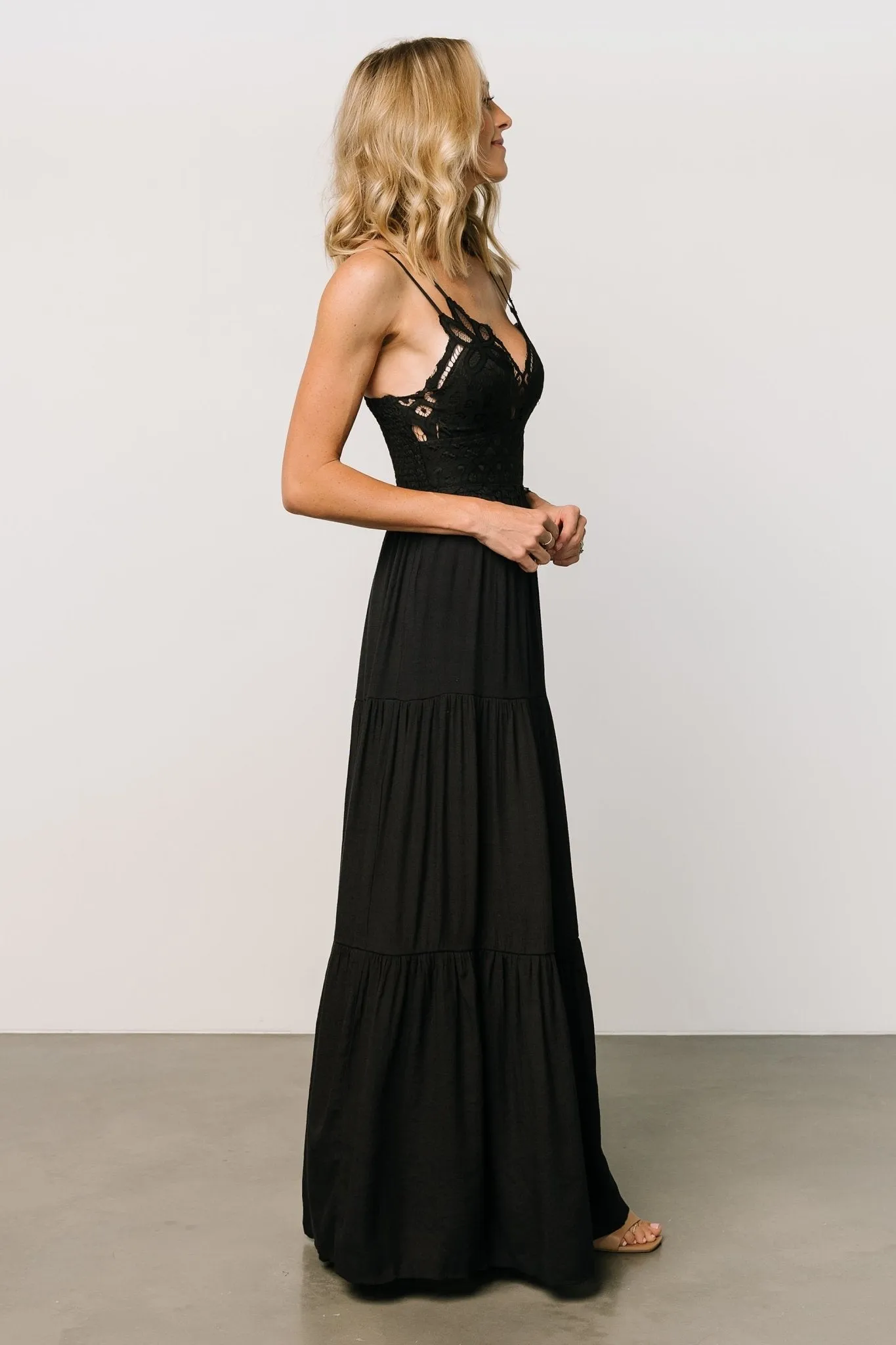 Summerlin Lace Top Maxi Dress | Black sold by Baltic Born product image thumbnail 4