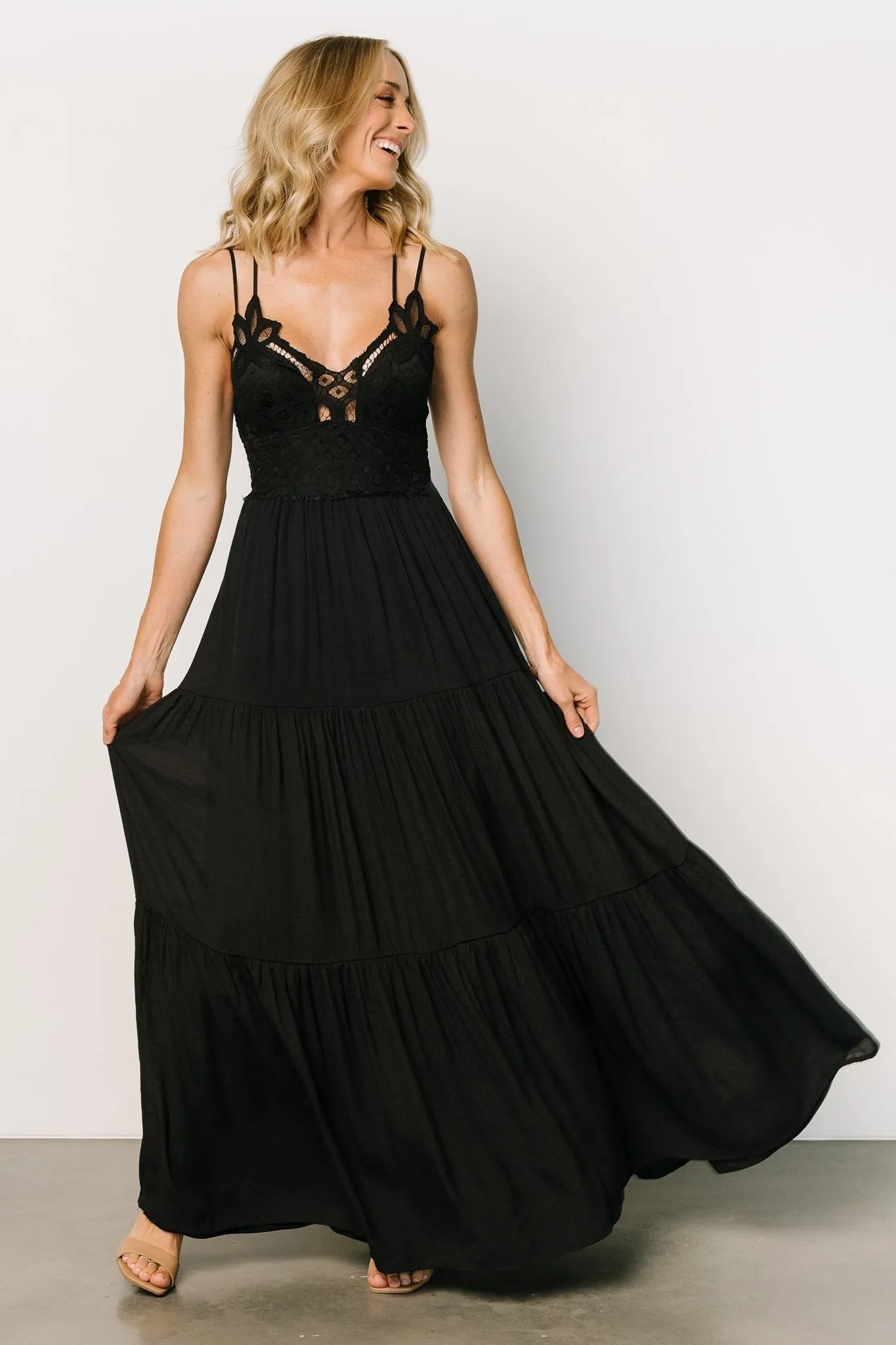 Summerlin Lace Top Maxi Dress | Black sold by Baltic Born product image thumbnail 5
