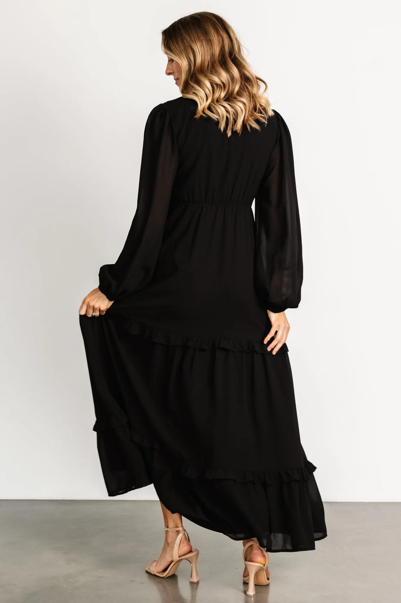 Bowman Deep V Maxi Dress | Black sold by Baltic Born product image thumbnail 4