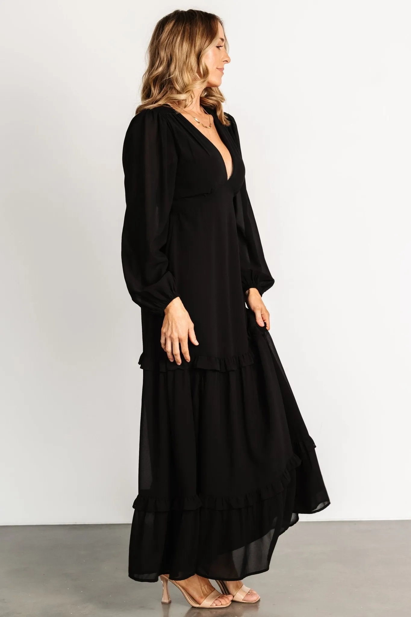 Bowman Deep V Maxi Dress | Black sold by Baltic Born product image thumbnail 3