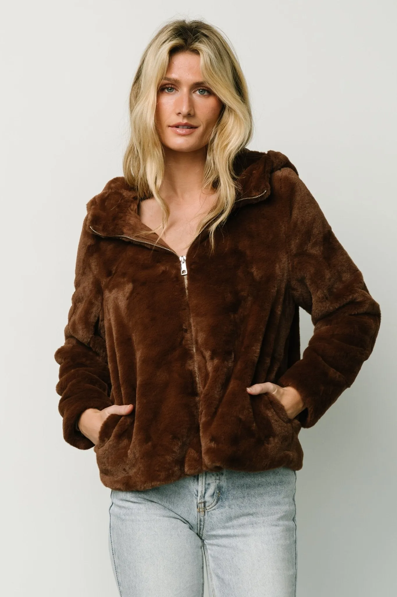 Leeds Faux Fur Jacket | Brown sold by Baltic Born