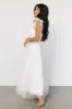 Mavani Swiss Dot Tulle Maxi Dress | White sold by Baltic Born