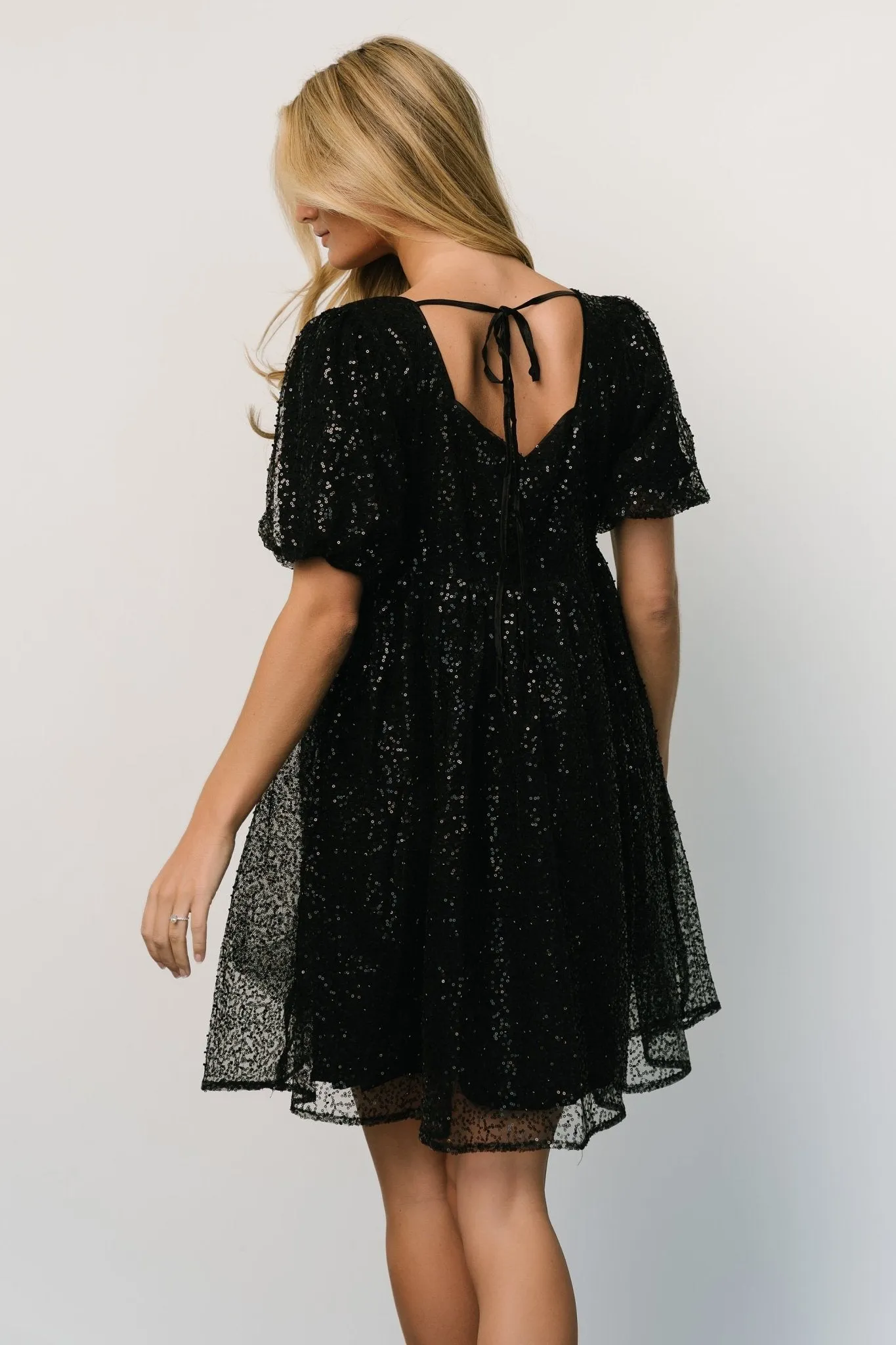 Joy Sequin Pearl Short Dress | Black sold by Baltic Born product image thumbnail 2