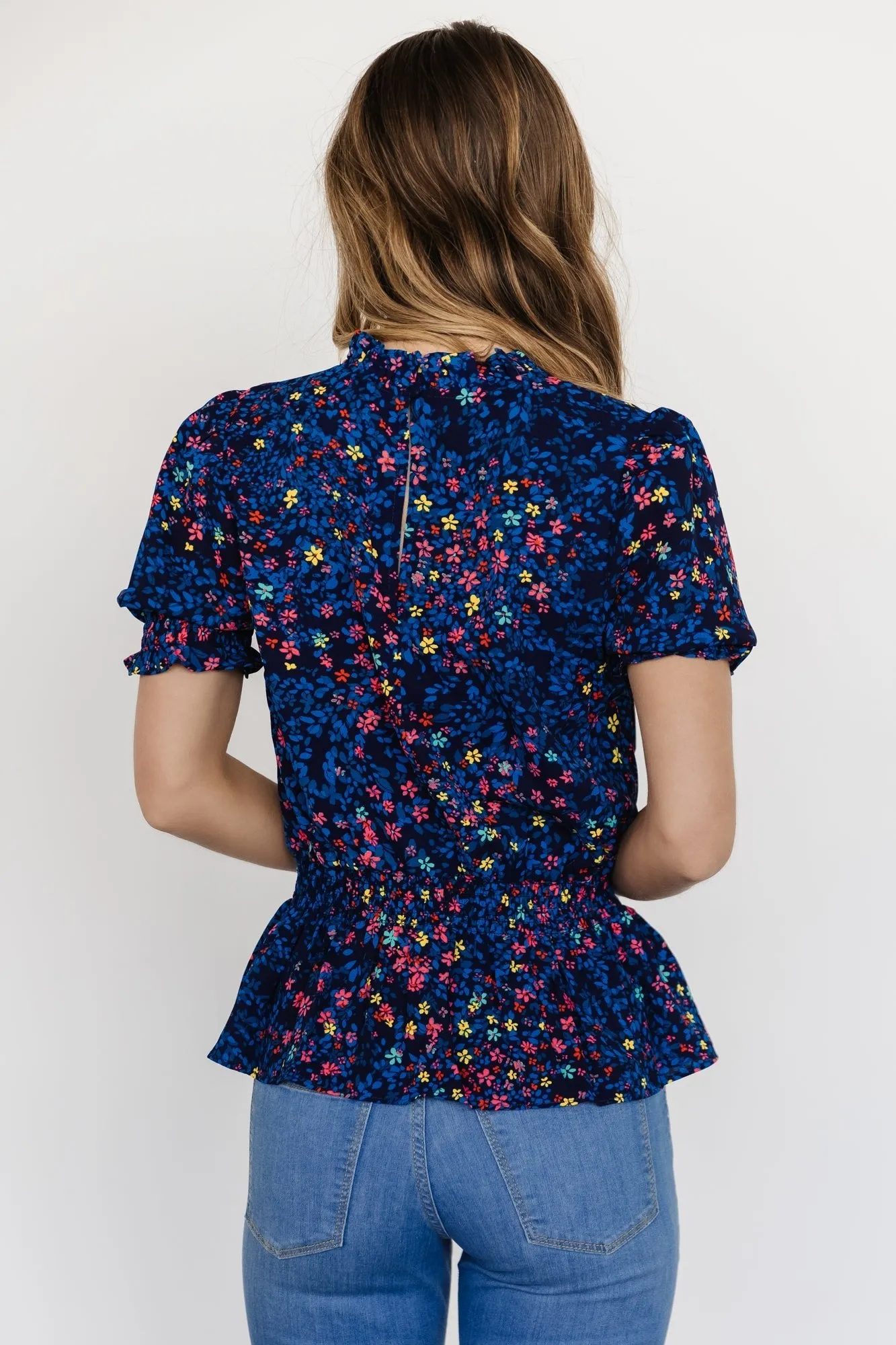 Beth Peplum Top | Blue Multi sold by Baltic Born product image thumbnail 4