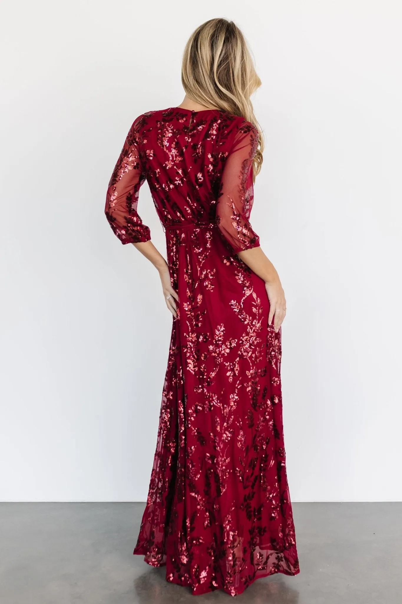 Destiny Sequin Maxi Dress | Wine sold by Baltic Born product image thumbnail 4
