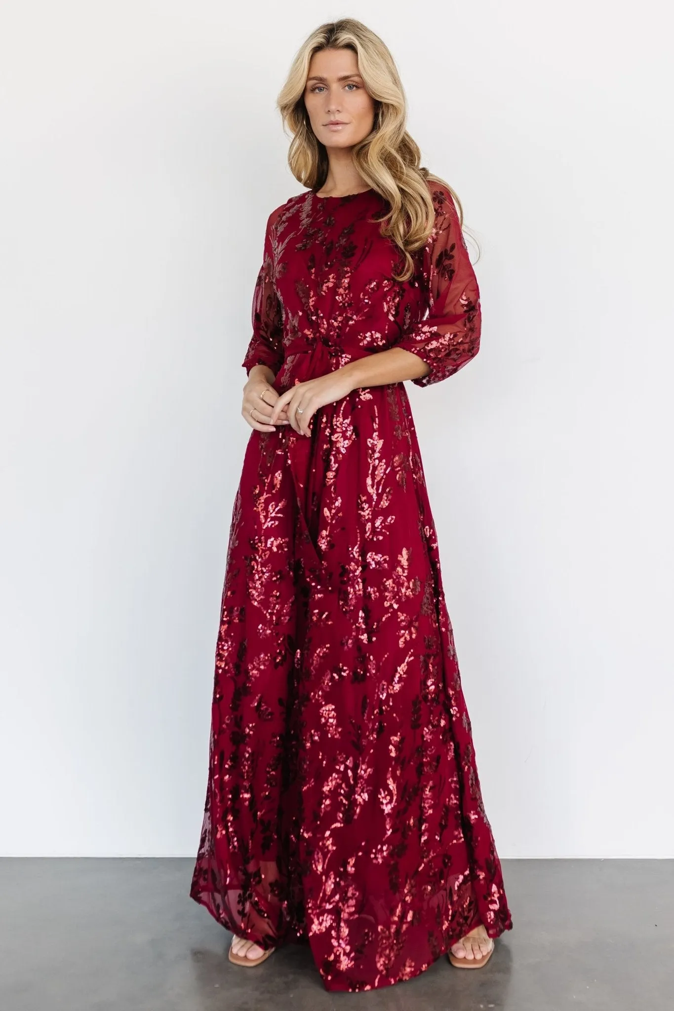 Destiny Sequin Maxi Dress | Wine sold by Baltic Born product image thumbnail 3