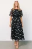 Arabella Embroidered Tulle Maxi Dress | Pink + Navy sold by Baltic Born