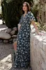 Verona Smocked Maxi Dress | Slate Floral sold by Baltic Born