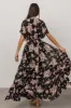 Katherine Maxi Dress | Black + Blush Floral sold by Baltic Born
