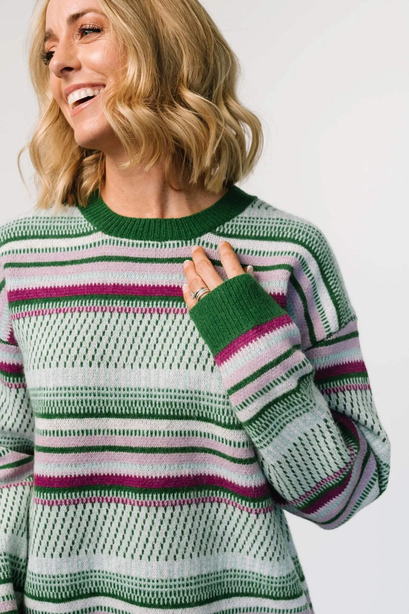 Holmes Sweater | Green Multi sold by Baltic Born product image thumbnail 2