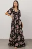 Katherine Maxi Dress | Black + Blush Floral sold by Baltic Born