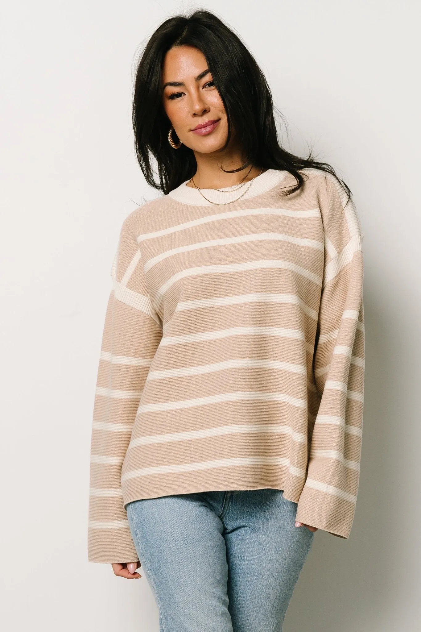 Conway Striped Sweater | Natural sold by Baltic Born product image thumbnail 2