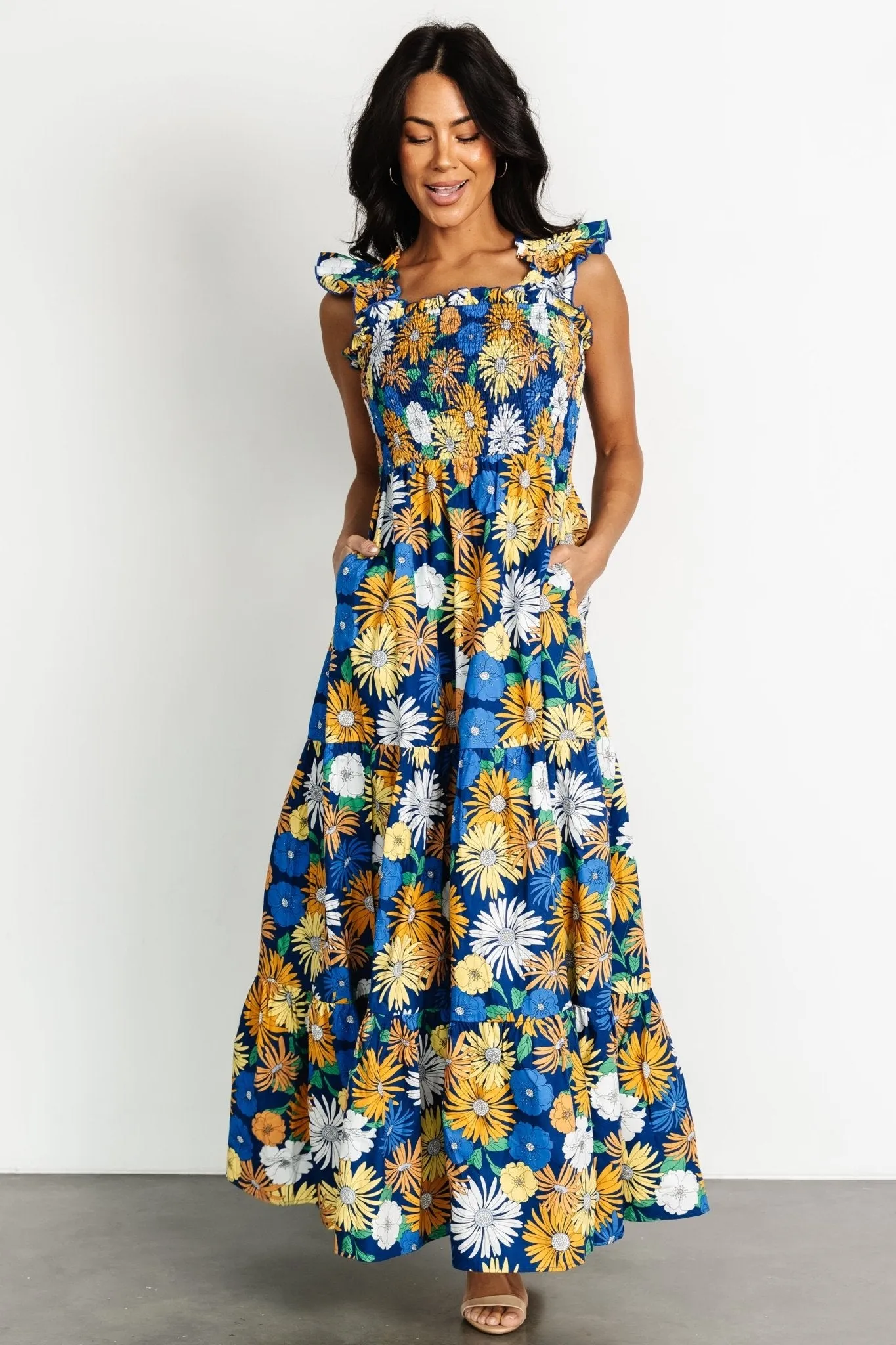 Adela Maxi Dress | Blue Multi Floral sold by Baltic Born product image thumbnail 5