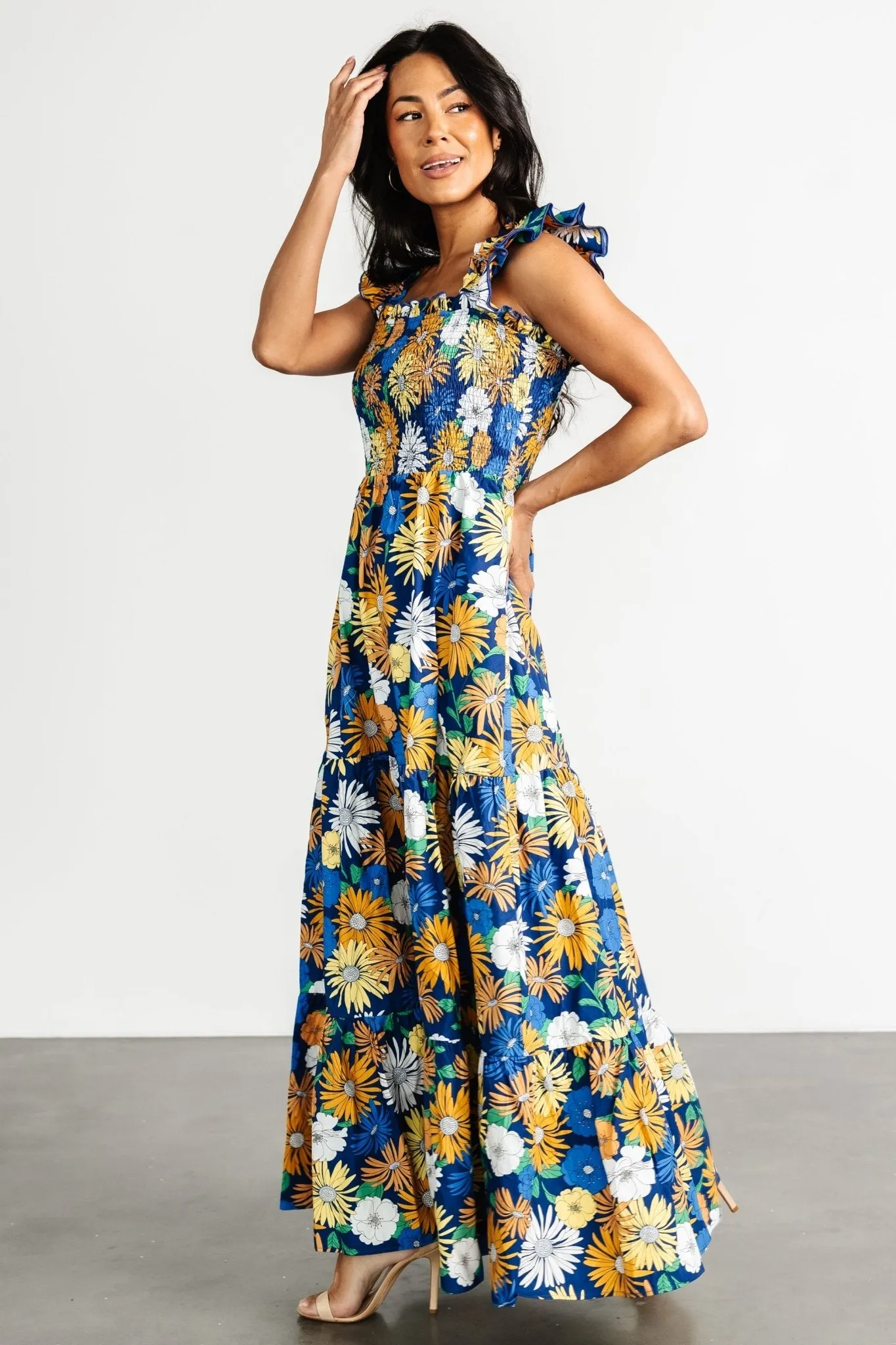 Adela Maxi Dress | Blue Multi Floral sold by Baltic Born product image thumbnail 3