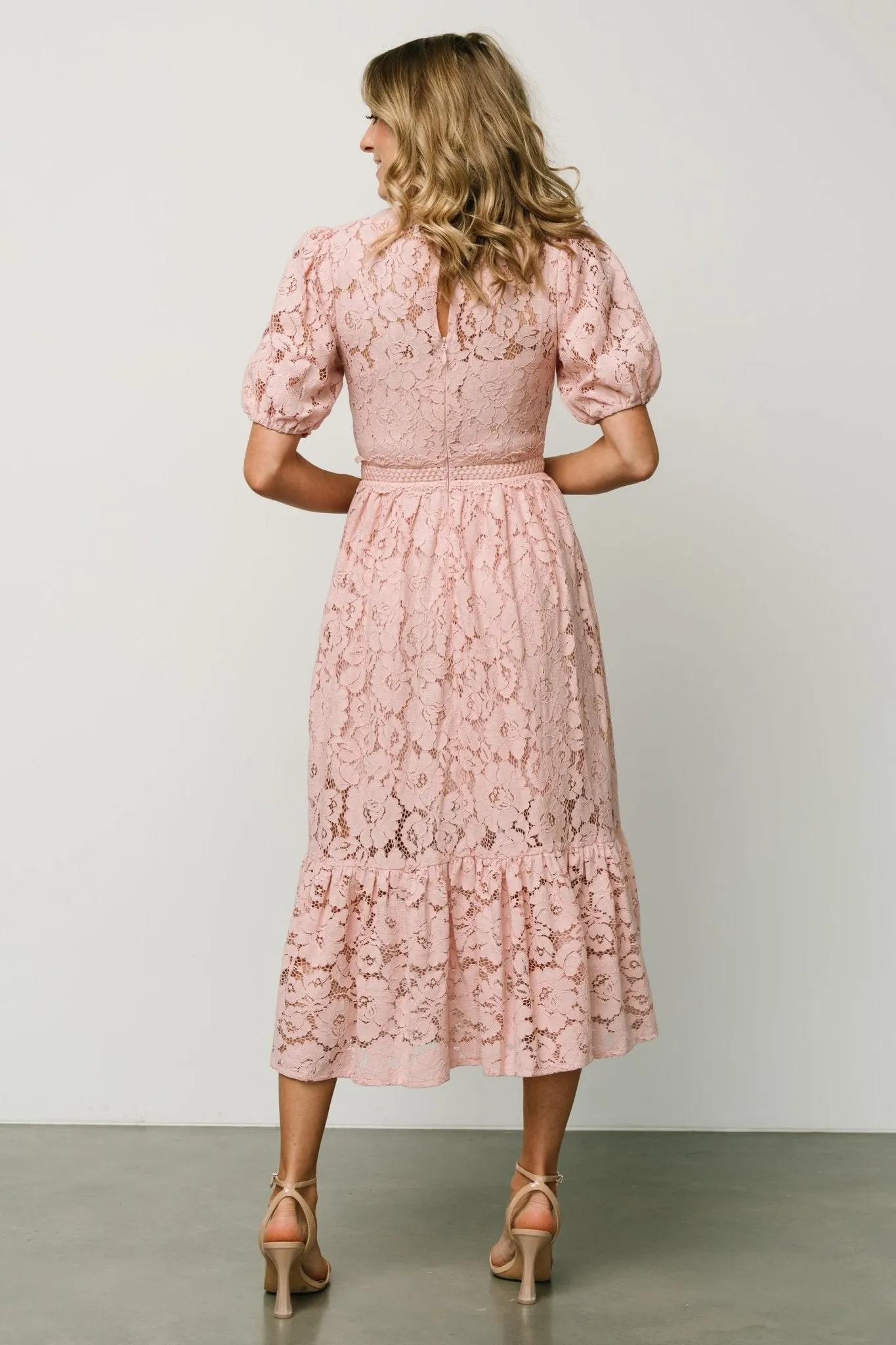 Alyssa Lace Midi Dress | Blush sold by Baltic Born product image thumbnail 4
