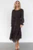 Edith Pleated Dress | Navy + Copper sold by Baltic Born