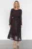 Edith Pleated Dress | Navy + Copper sold by Baltic Born