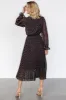 Edith Pleated Dress | Navy + Copper sold by Baltic Born