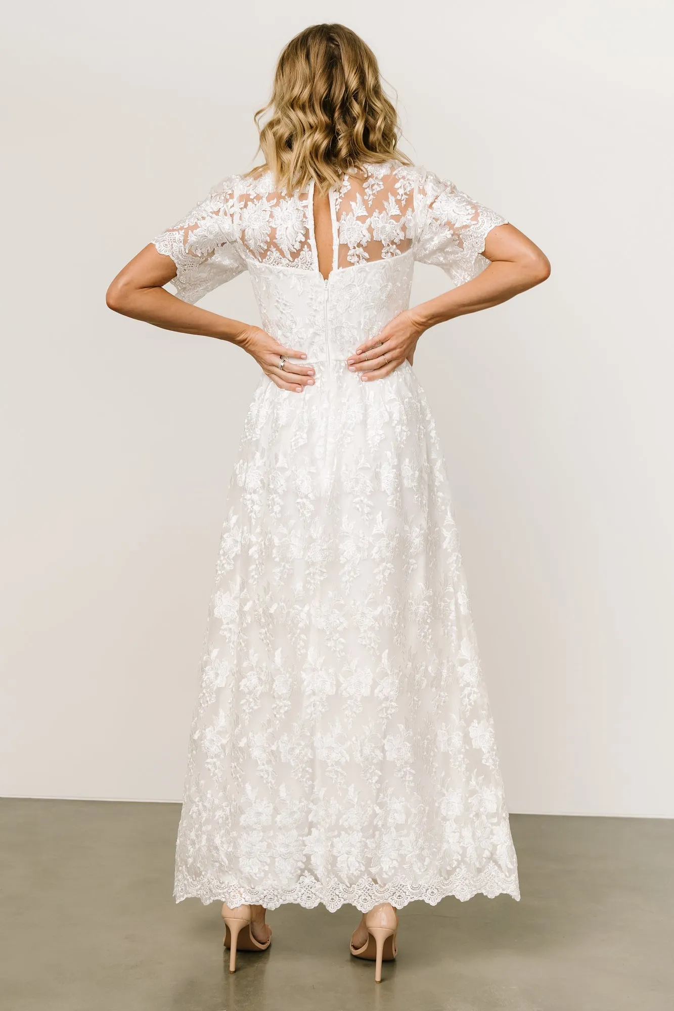 Aurora Embossed Maxi Dress | Off White sold by Baltic Born product image thumbnail 5