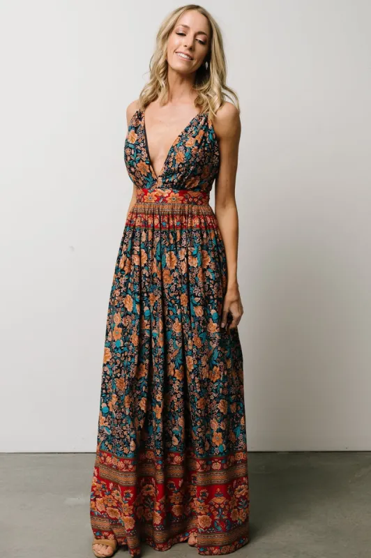 Udora Maxi Dress | Navy Multi Floral sold by Baltic Born