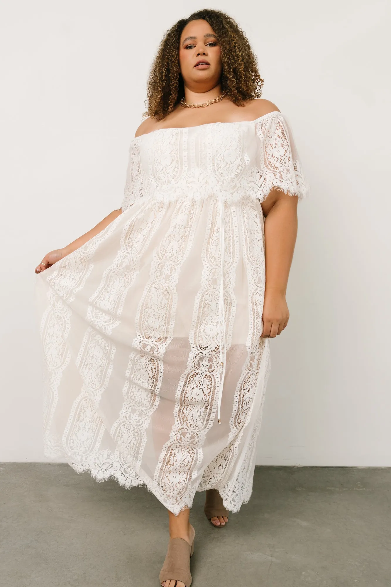 Caroline Lace Maxi Dress | Off White sold by Baltic Born product image thumbnail 5
