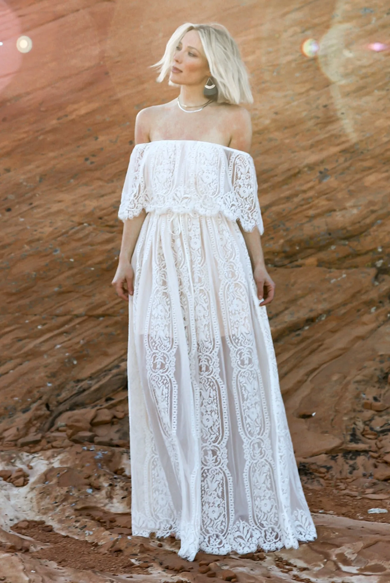 Caroline Lace Maxi Dress | Off White sold by Baltic Born product image thumbnail 4