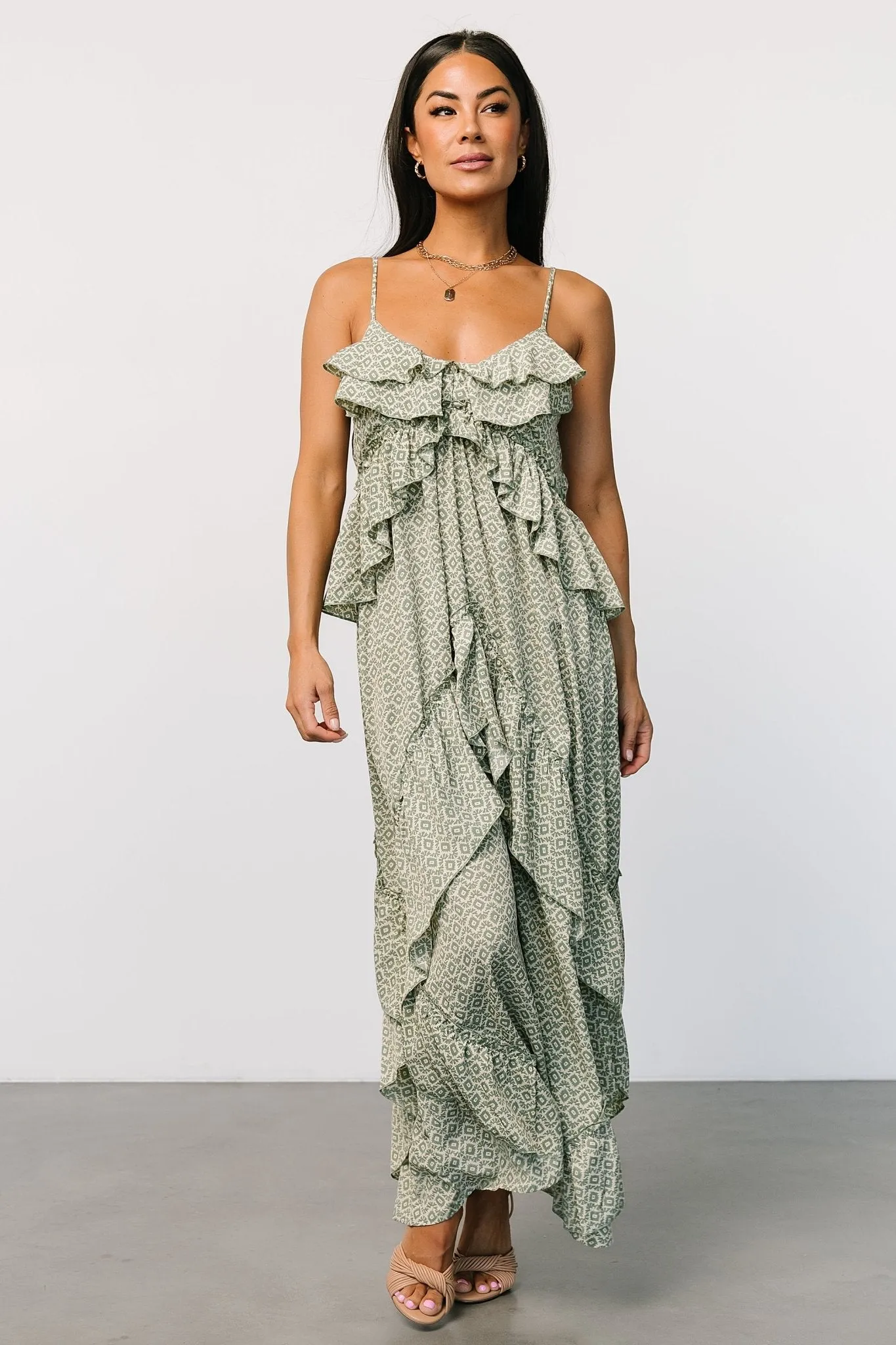 Nara Maxi Dress | Green Print sold by Baltic Born product image thumbnail 5
