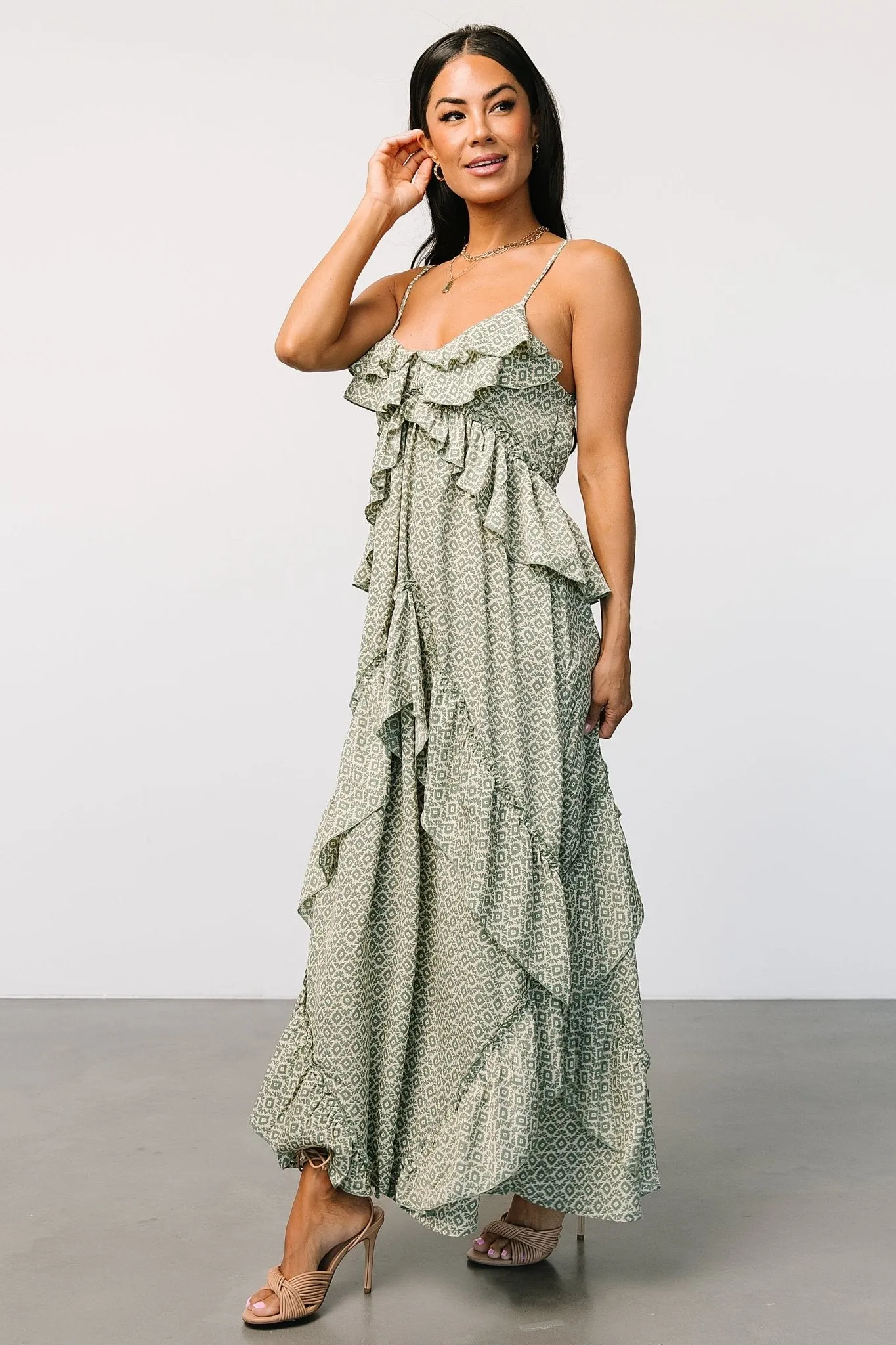 Nara Maxi Dress | Green Print sold by Baltic Born product image thumbnail 3