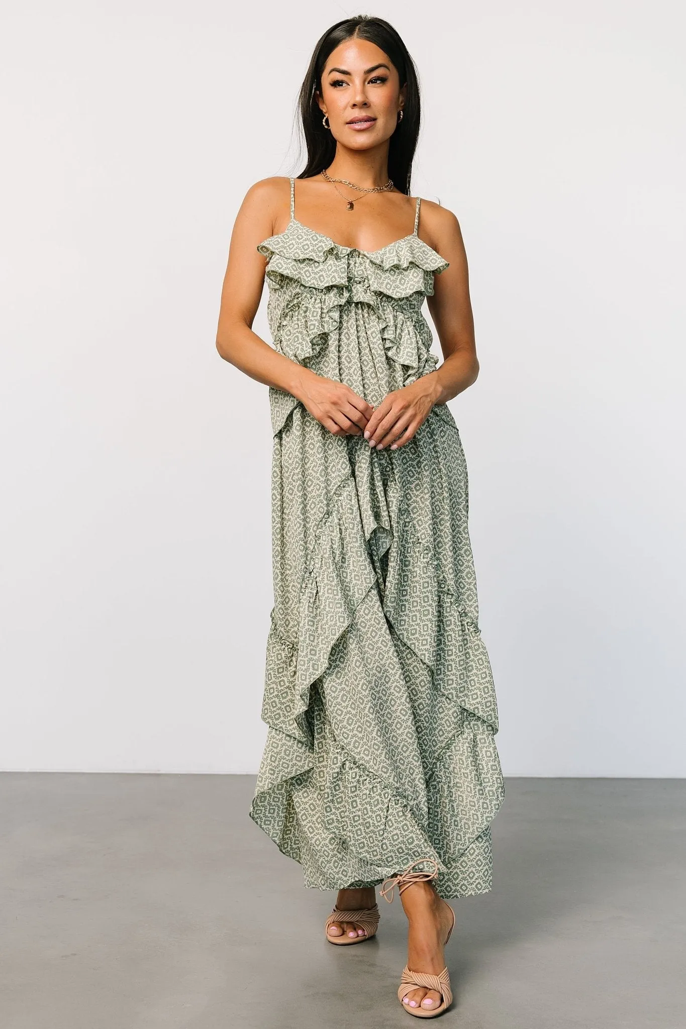 Nara Maxi Dress | Green Print sold by Baltic Born