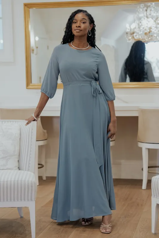 Rebecca Maxi Dress | Dusty Blue sold by Baltic Born