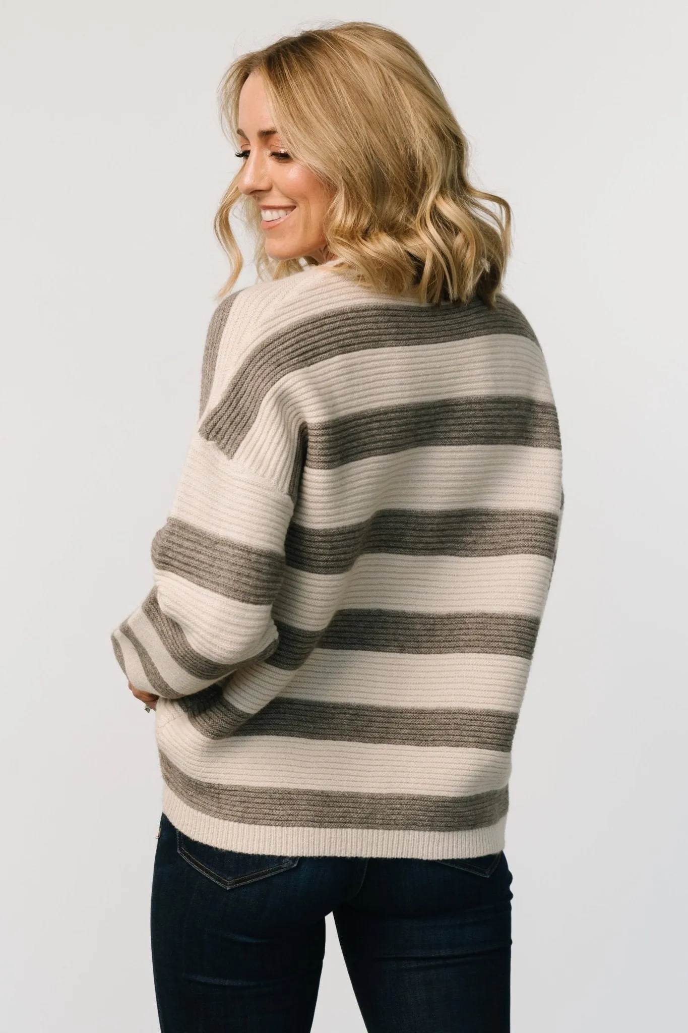 Ellington Knit Sweater | Cream + Gray sold by Baltic Born product image thumbnail 4