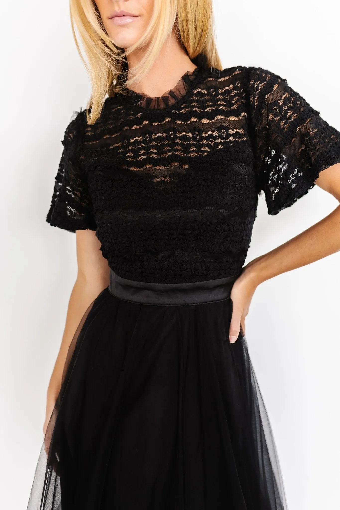 Darcy Tulle Midi Dress | Black sold by Baltic Born product image thumbnail 4