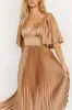 Aubree Pleated Dress | Champagne sold by Baltic Born