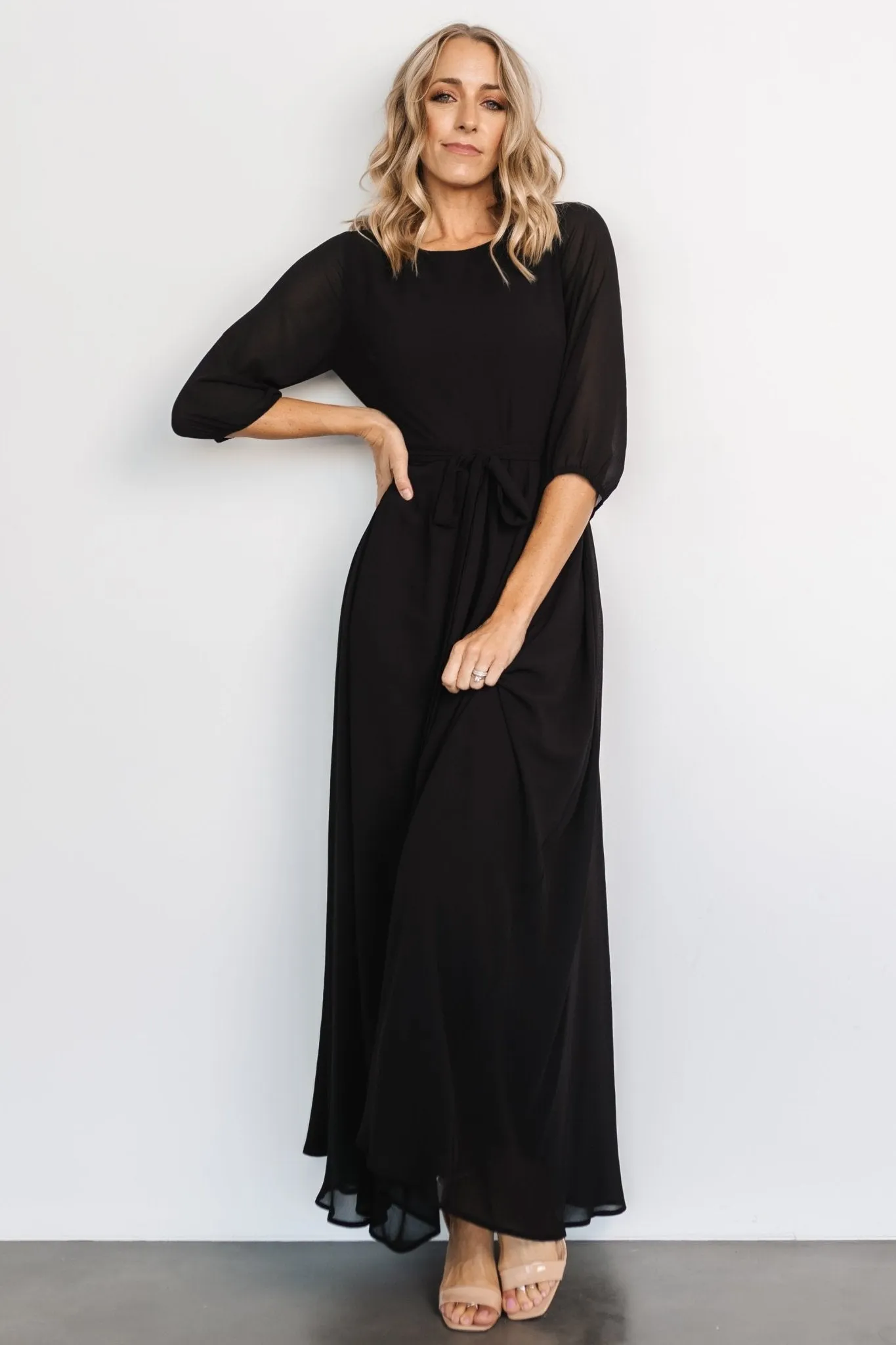Rebecca Maxi Dress | Black sold by Baltic Born