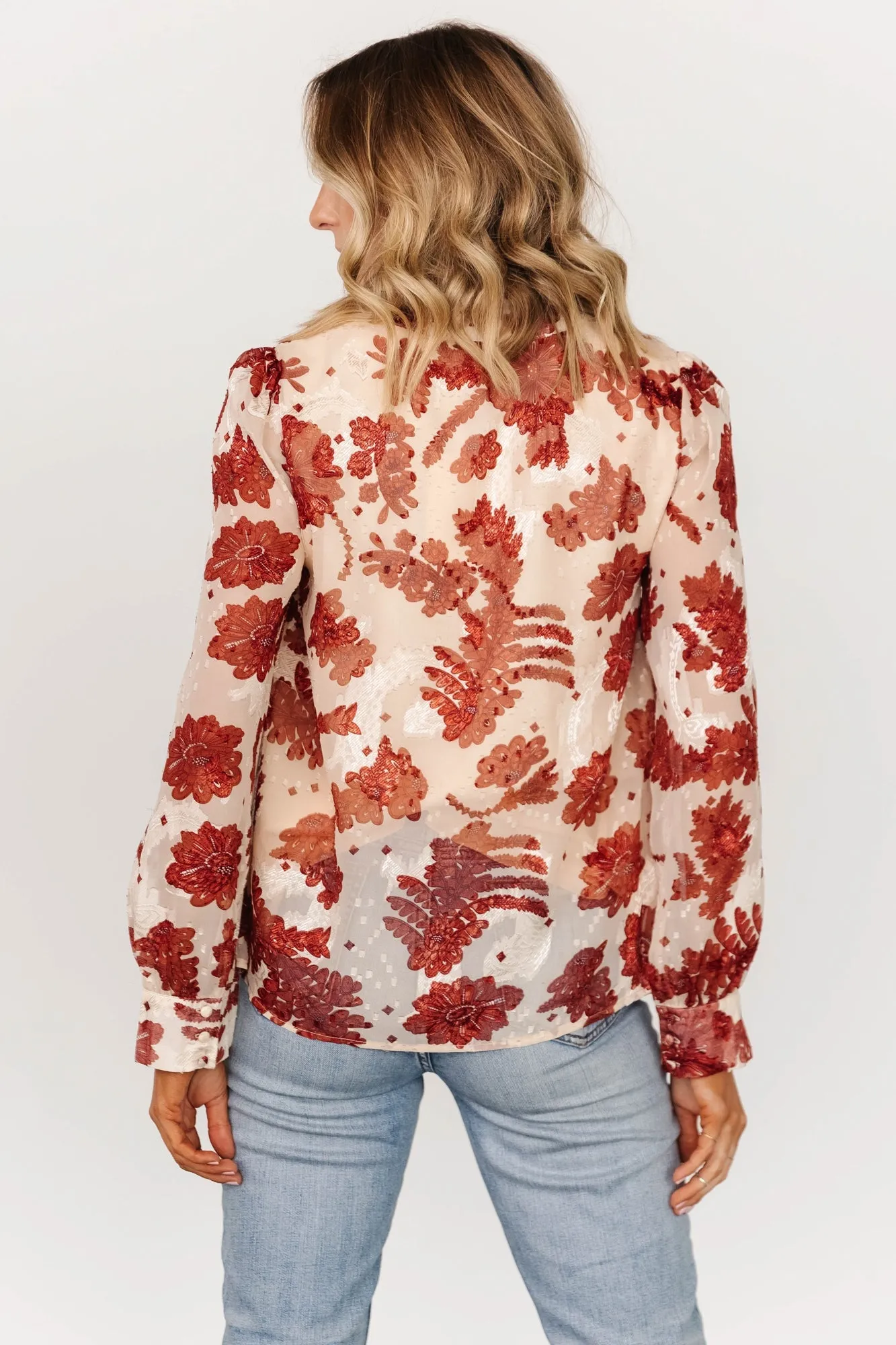 Charlotte Tie Blouse | Cream + Rust sold by Baltic Born product image thumbnail 3