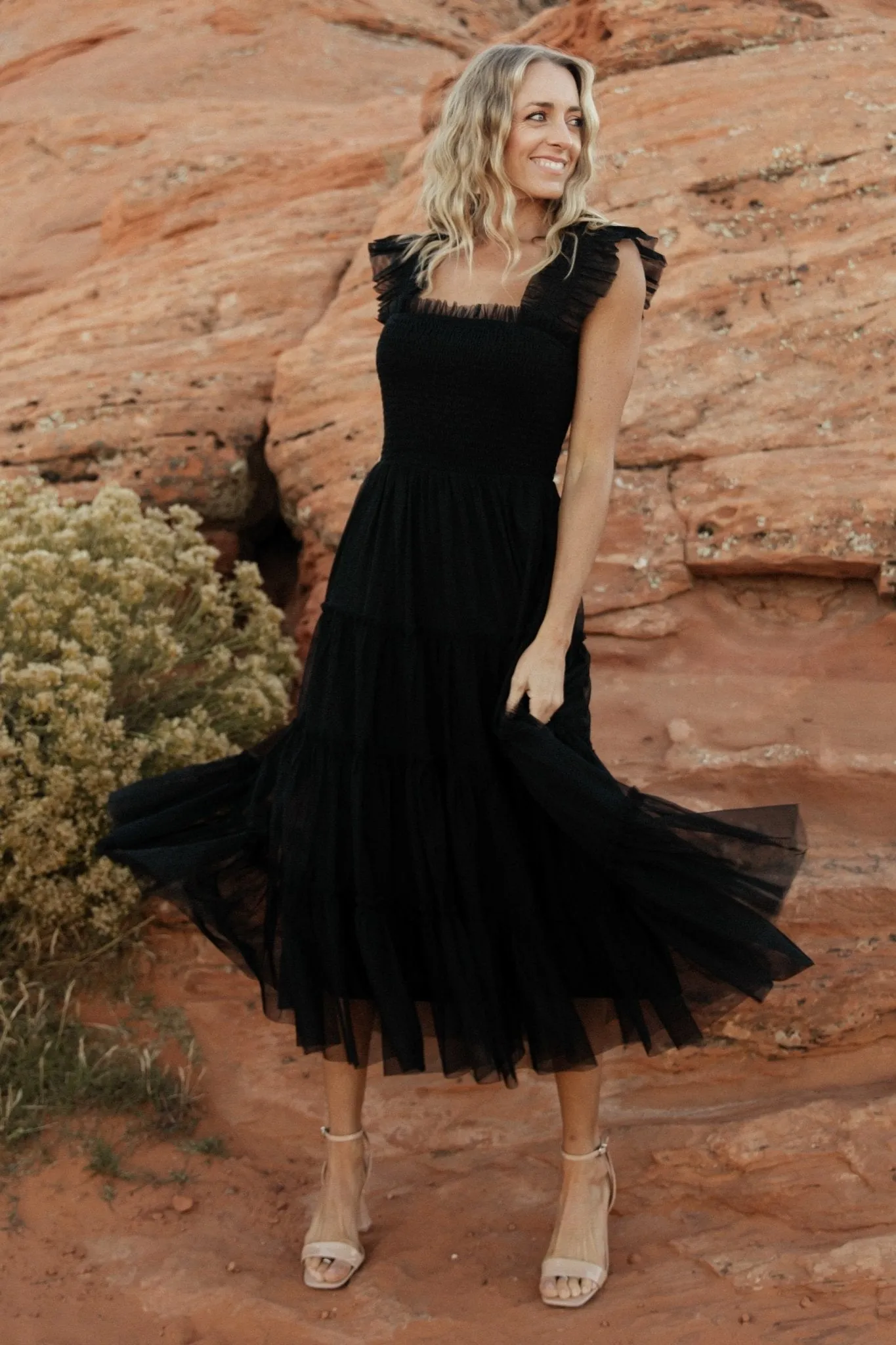 Emma Smocked Tulle Dress | Black sold by Baltic Born