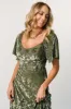 Everley Velvet Maxi Dress | Dark Sage sold by Baltic Born