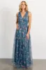 Kamila Tulle Maxi Dress | Blue Multi Floral sold by Baltic Born